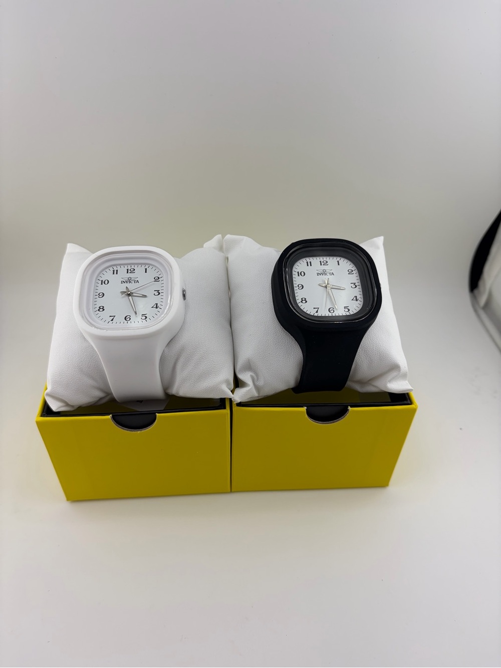 Invicta White and Black Silicone Cushion Watch Duo